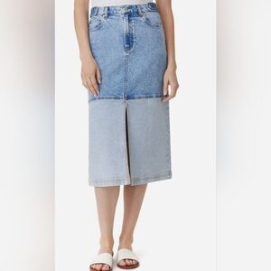 #108 - Habitual Colorblock Denim Midi Skirt NWT Size 4 Retail $99